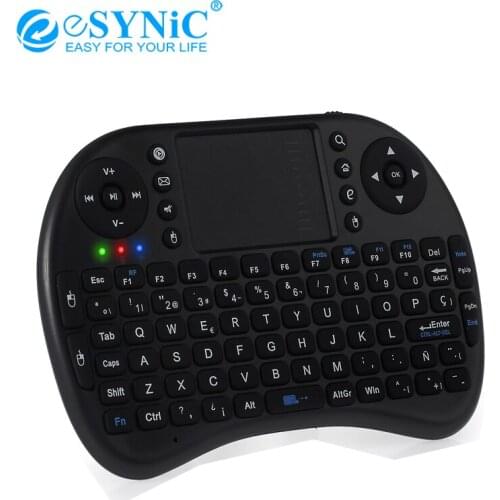 ESYNiC 2.4G MT10 Spanish wireless keyboard with Touchpad Backlight USB cable For Laptop/Tablet/PC/TV box Fly Air Mouse keyboards