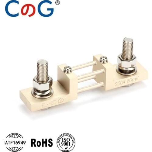 CG FL-2D DIN43703 Type Shunt 250A 300A 400A 500A 600A 60mV 100mV Brass DIN Copper Resistor DC Shunts For Current Measuring