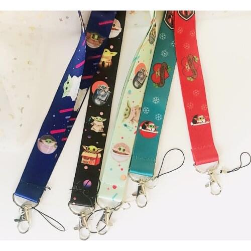 Hot Star Wars Anime Figures Mobile Phone lanyard The Lanyards for Keys ID Straps Baby Yoda Badge Holder childrens Toy Gift