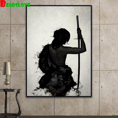 DIY Diamond Painting Picture of Rhinestones diamond embroidery Japanese samurai Home Decoration G20