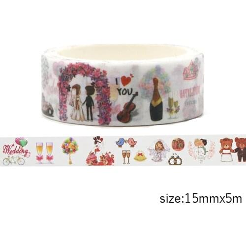 Homegaga Wedding theme funny Washi tape diy Scrapbooking Craft Adhesive Paper Masking Tape Printed Patterns stickers decal D1959