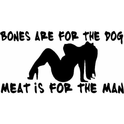 Bone Suitable for Dog Meat Suitable for Men Decals Car Decoration Pvc Car Window Waterproof Sticker Black/white, 15cm*8cm