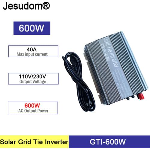 MPPT 600W Micro Solar Grid Tie Inverter with Pure Sine Wave for 18V 30V 36V Solar Panel to AC110/220V 50/60HZ Solar inverter