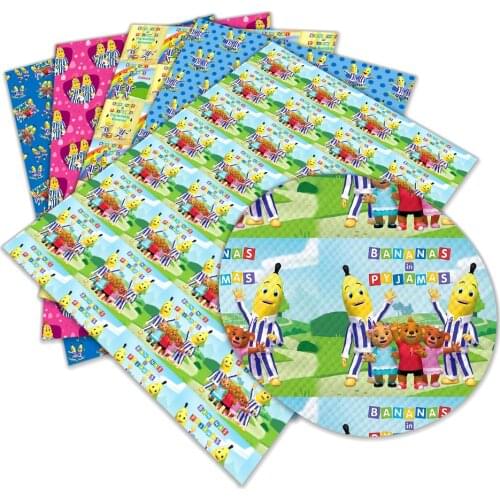 Cartoon Banana Faux Leather DIY Handmade Sewing Clothes Decorative Supplies 30 cm x 136 cm