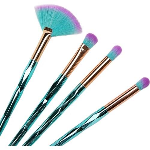 4 Stuks Groene Make-Up Kwasten Set Oogschaduw Blusher Professionele Vrouw Beauty Make-Up Borstel Gereedschap New