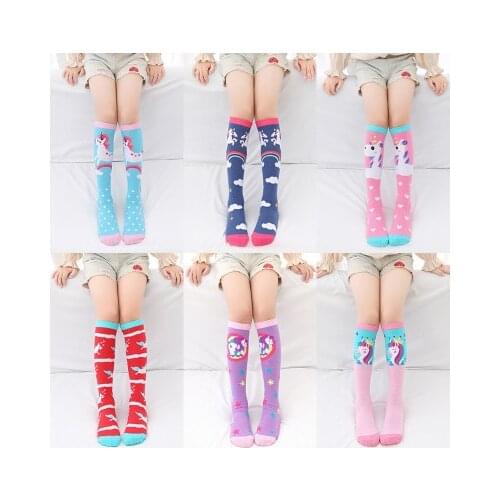 Girl socks cartoon owl dog print children heaps socks half cylinder boy knee-high socks kids knee above cotton sock