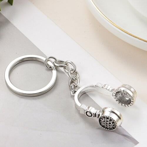 New 3D Headphone Keychain Headset Key Ring Musician Composer Key Chain Music Festival Gifts For Teens Student DIY Jewelry