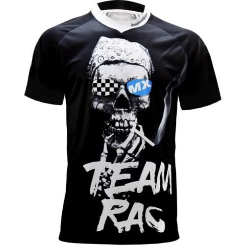 MTB Racing Clothing Skull mountain bike Motorcycle team Shirt Downhill jersey Bicycle shirt men Cycling shirt Black Short sleeve