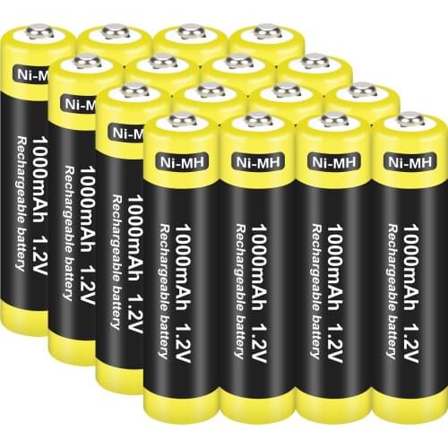 High-Capacity 1000mAh AAA Ni-MH Rechargeable Battery 3A batteries Pack for Clocks, Remotes, Toys, Cameras, Flashlights & More