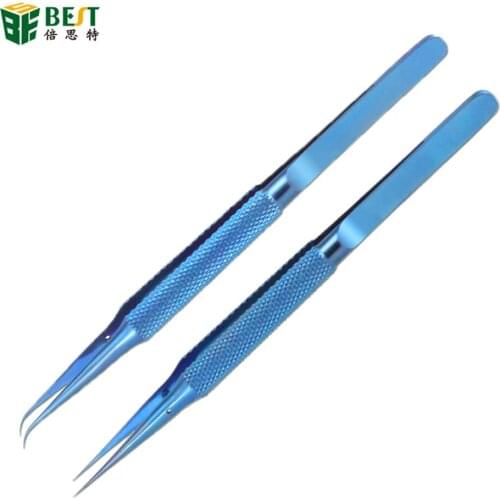 Ultra Precision Titanium Alloy Fly line Fingerprint Tweezers Forceps for iPhone Chip Copper Wire Repair Clip Jumper Line 0.02 mm
