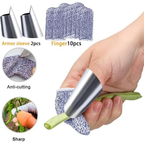 Adjustable Vegetable Harvesting Cutter Anti-Cut Metal Finger Cover Practical Harvesting Device Hand Protector Gardening Tools