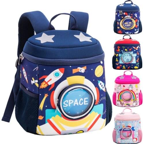 3D Rockets Anti-lost School Bags Cartoon high-grade Backpack Kindergarten Bags Kids Gifts For Age 1-6 Backpack Mochila Infantil