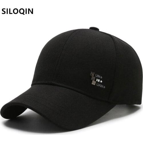 SILOQIN Snapback Cap Men Washed Cotton Baseball Caps Mens Black Cap Male Bone Adjustable Size Simple Casual Sports Cap Dad Hat
