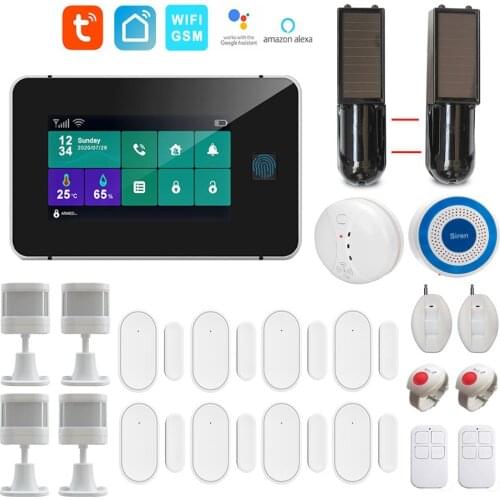 WiFi GSM Tuya Smartlife APP Intelligent Home Burglar Alarm System 4.3 Inch Touch Panel Support Google Home Amazon Alexa