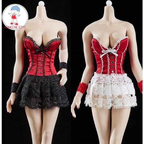 1/6 Female sexy Evening party red Dress Nightclub Womens black white skirt for 12 inch Phicen Tbleague action DIY figures Toys