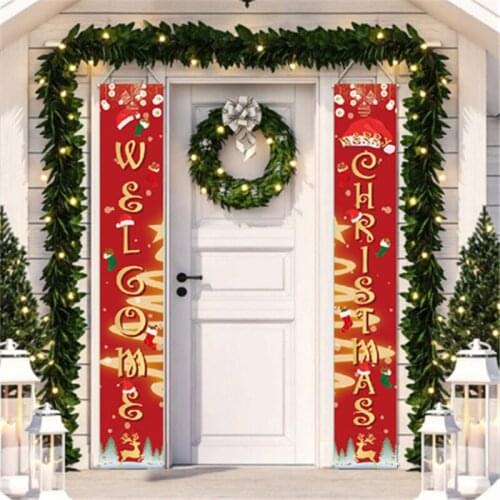 1 Pair Creative Curtain Door Curtain Decoration Christmas Home Decoration Merry Christmas New Year Decoration Navidad Xmas