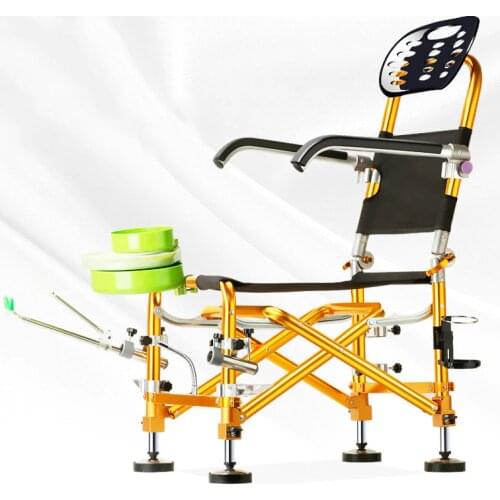 2018 new multifunctional outdoor portable high quailty gold folding chair for fishing chair Aluminum Alloy