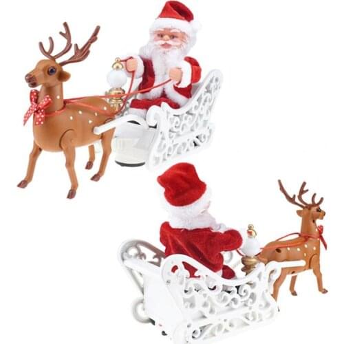 2020 Santa Claus Electric Car with Music Children Kids Christmas Electric Toy Doll Home Decor Gifts Gifts Cute Christmas Santa