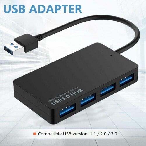 4-port USB 3.0 Hub Splitter Adapter High-speed Data Transmission For Laptop PC Computer Accessories Compatible USB 1.1/2.0