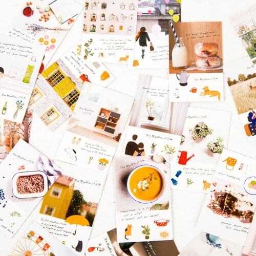 Multi-use 5.2*8cm 54pcs Mini Card enjoy moment theme Scrapbooking party invitation cards valentine Christmas Scrapbooking