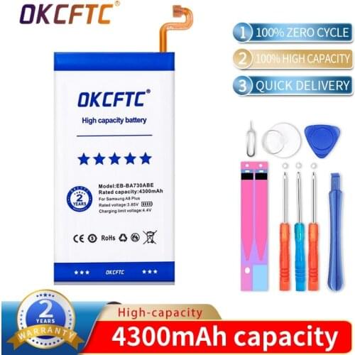 Original for Samsung Galaxy A8 Plus A8+ 2018 SM-A730 A730F A730DS Phone Battery EB-BA730ABE 4300mAh Samsung Batteries Free Tools