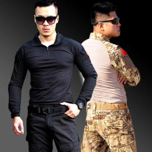Army Military Uniform Camouflage Tactical Combat Suit Airsoft War Game Clothing Shirt + Pants Elbow Knee Pads Hunting Set