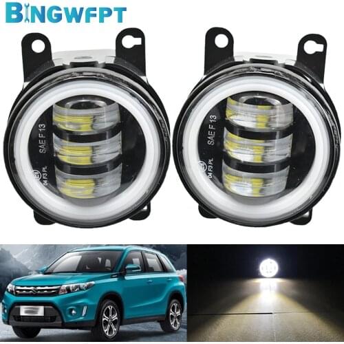 Car H11 LED Angel Eye 12V Fog Light Fog Lamp Assembly Aluminium For Suzuki Vitara 2015 2016 2017 2018