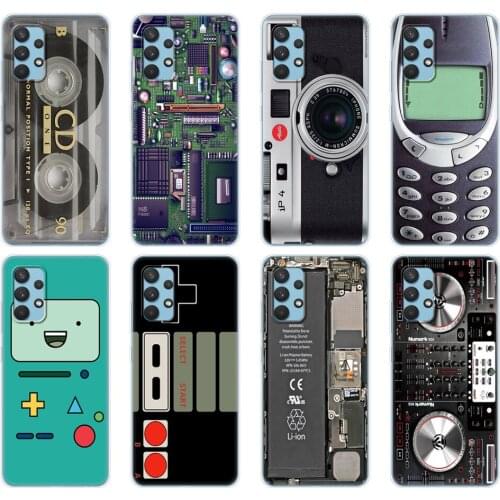 Case For Samsung Galaxy A32 A42 A52 A72 4G 5G S21 plus Note 20 ultra phone back Cover coque bumper Vintage Tape Camera Gameboy