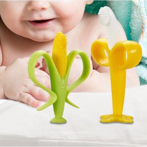 Banana Baby Teether Kids Teether Baby Toy Silicone Toothbrush Environmentally Safe Tasteless Baby Molar Rods Toys
