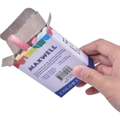 For Blackboard 6 Colors Stationary Office School Supplies Accessories Dustless Chalk Pen Drawing Chalks 12 Pcs