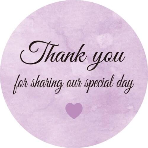 DouxArt 100pcs Thank you for sharing our special day Stickers Labels, 40MM Colorful Wedding Baptism Communion Invite Seals Q023