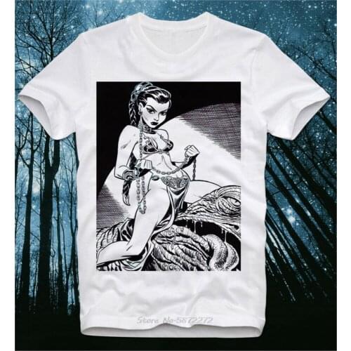 Men Cotton T Shirt Darth Retro Vader Stormtrooper Jedi Princess Leia Slave Sexy T-shirt Summer O Neck T-Shirt Tees