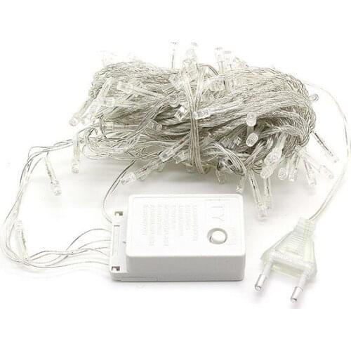 Gringo White Wired 100 Bulb Led Light Mixed Color 10M christmas decorations рождественские украшения