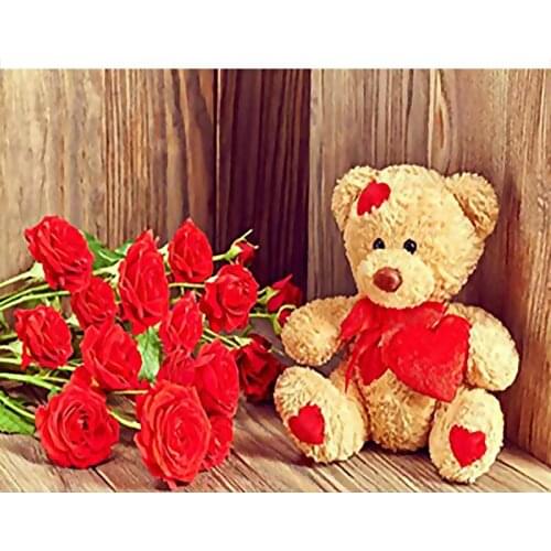 Painting By Number Bear Drawing On Canvas Pictures By Number Animal Acrylic Kits Home Decoration