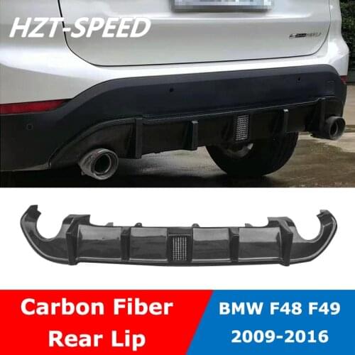 F48 Car Body Kit Carbon Fiber Rear Bumper Lip Spoiler With Led Light For BMW X1 Series F49 18i 28i E84 M-Sporty 2009-2016