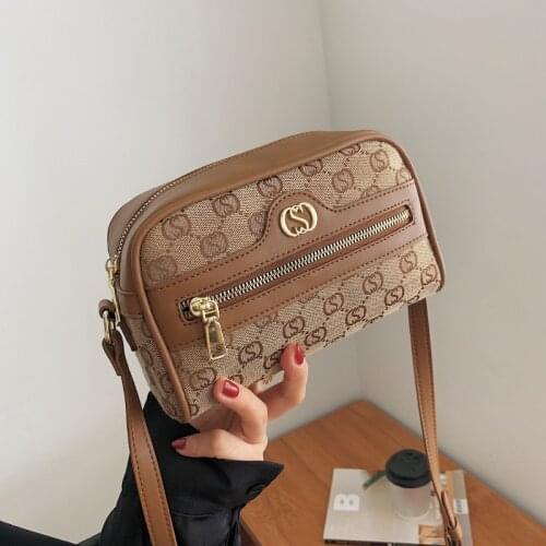 Small Womens Bag 2021 New Printing Camera Bag Simple Fashion Single Shoulder Canvas Small Square Bag Luxury Brand Handbags
