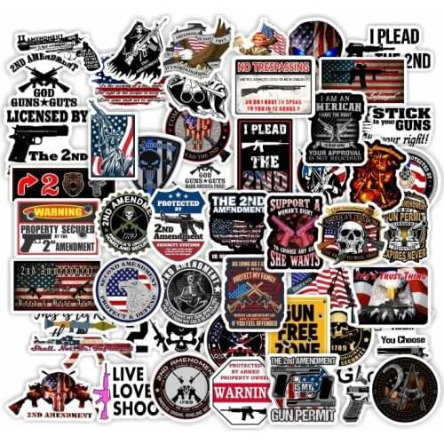 50pcs US bill Flag Icon 2021 cartoon law flag Sticker For Suitcase Skateboard Laptop Luggage Fridge Phone Car Styling