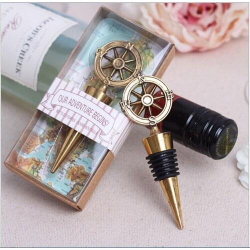 Our Adventure Begins Bottle Stopper 100PCS/LOT romantic wedding party favor gift guest present Free shipping