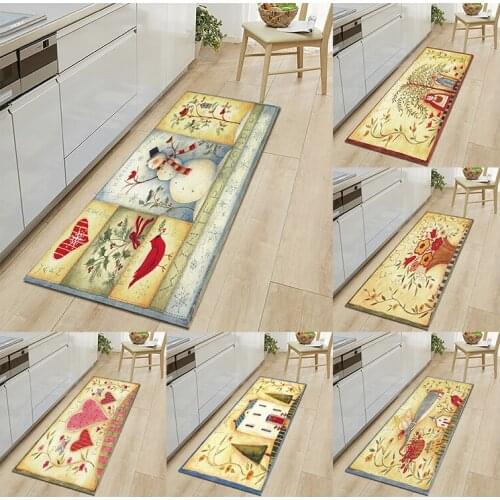 Anti-slip Kitchen Mat Bath Long Strip Absorption Doormat Entrance Balcony Hotel Carpet Retro Area Rugs Living Bedroom Prayer Pad