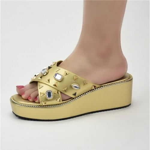 Latest Design African Women Wedding Shoes with Rhinestone Open Toe Pumps Wedding Shoes for Women Bride Wedding Sandals Bridal