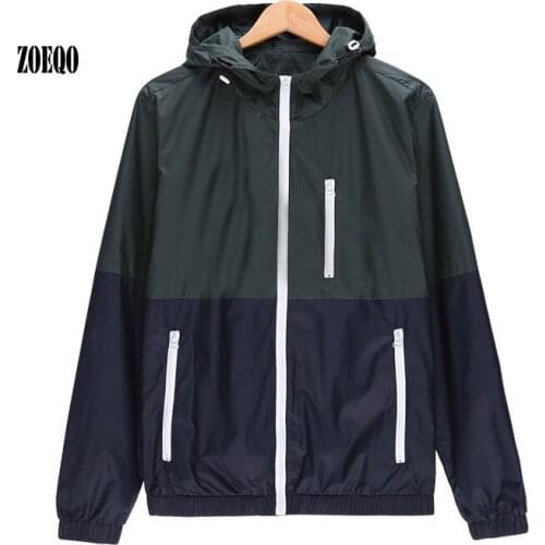 ZOEQO NEW Fashion Men/women Causal Hooded Outwear Jacket,Jackets men Men Thin Windbreaker Zipper Coats Outwear jaqueta masculina
