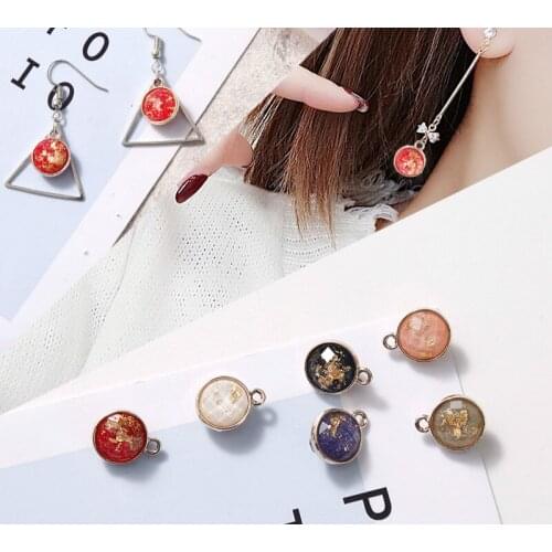 Pearlescent Tin Foil Flat Round Bead Pendant DIY Handmade Earrings Accessories Jewelry Finding Components 10pcs