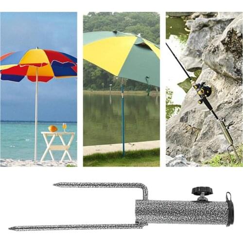 Beach Umbrella Stand Sun Beach Fishing Stand Rain Gear Garden Patio Parasol Ground Anchor Spike Umbrella Stretch Stand Holder