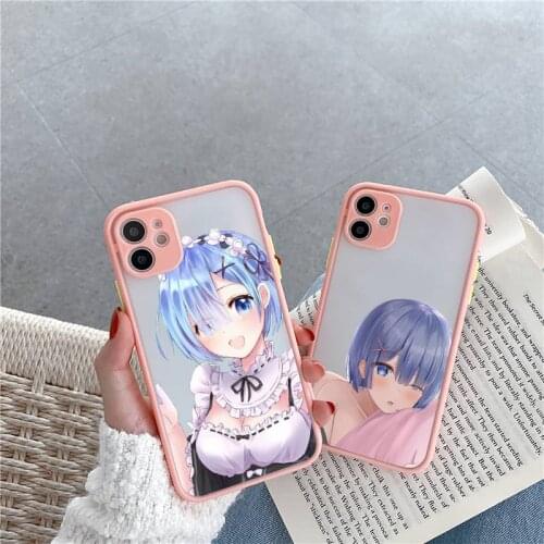 Re Life in a different world from zero Phone Cases Matte Transparent for iPhone 7 8 11 12 s mini pro X XS XR MAX Plus cover