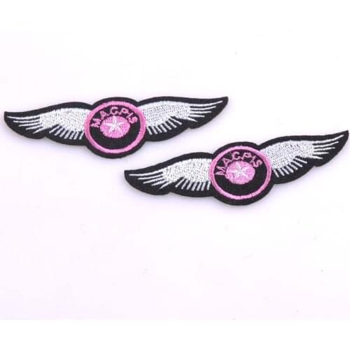 DIY Pink Angel Wings Patches Patchwork Handmade for Clothes Sewing-on Embroidered Patch Motif Applique CP0938