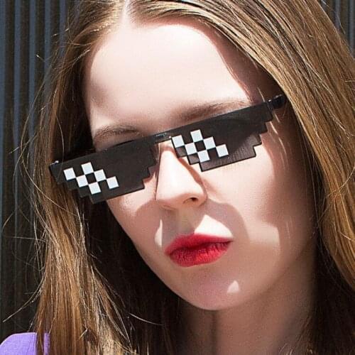 Sunglasses Shades 8 Bit Pixelated Ladies Sunglasses Unisex Eyeglasses Mosaic Sunglasses