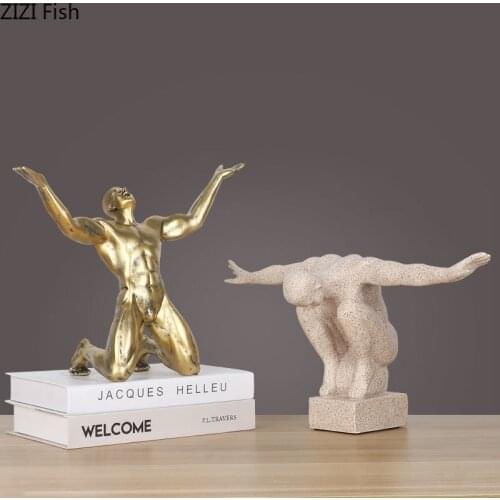Bodybuilding Athlete Ornaments Nude Character Statue Bust Body Decorative Sculpture Nordic Living Room Decoration Furnishings