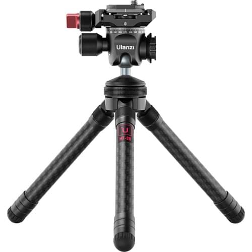 Ulanzi MT-28 Carbon Fiber Extendable Tripod Panoramic Metal Ballhead Tripod Head with Cold Shoe 1/4 Screw Portable Vlog Tripod