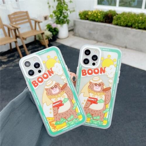 Funny Cute Boon Orangutan Case For Iphone 12 Pro Max 11 X Xr Clear IMD Print Air Shockproof Protect For Iphone 7 8 Plus Cover