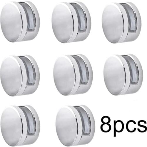 8Pcs 22mm/27mm Zinc Alloy Round Glass Clamp Bathroom Mirror Tight Clips Holder Hardware Door Hardware
